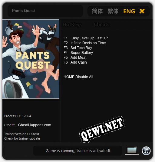 Трейнер для Pants Quest [v1.0.7]