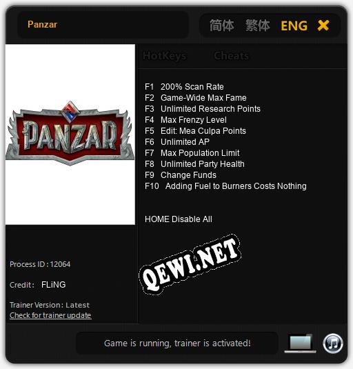 Panzar: Трейнер +10 [v1.5]
