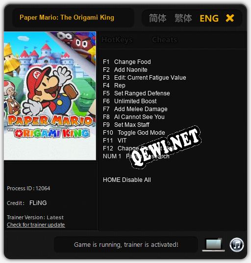 Paper Mario: The Origami King: ТРЕЙНЕР И ЧИТЫ (V1.0.33)