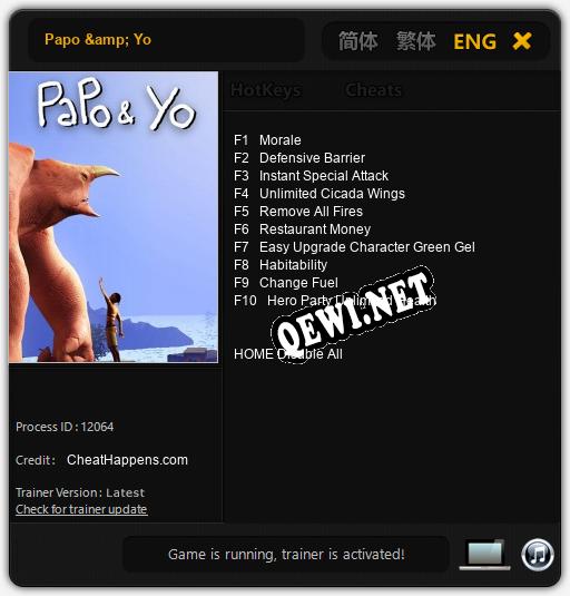Трейнер для Papo & Yo [v1.0.4]