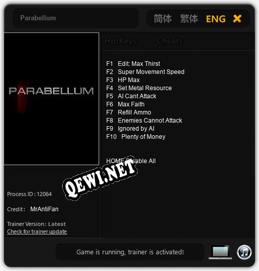 Parabellum: Трейнер +10 [v1.1]