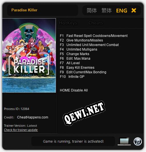 Paradise Killer: Читы, Трейнер +10 [CheatHappens.com]