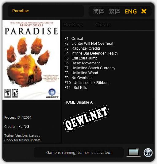 Paradise: Трейнер +11 [v1.2]