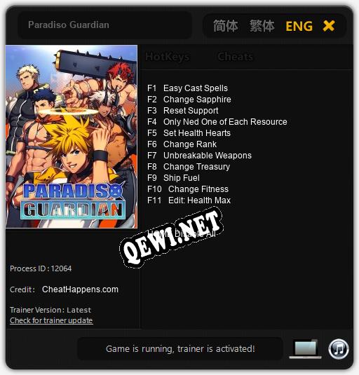 Трейнер для Paradiso Guardian [v1.0.3]