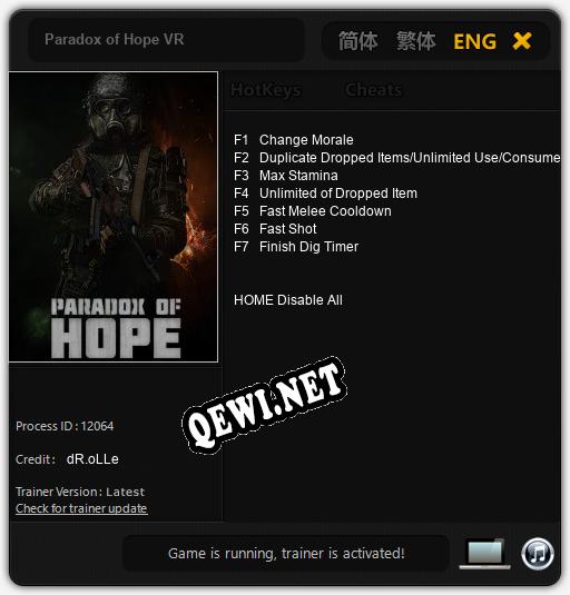 Paradox of Hope VR: Читы, Трейнер +7 [dR.oLLe]