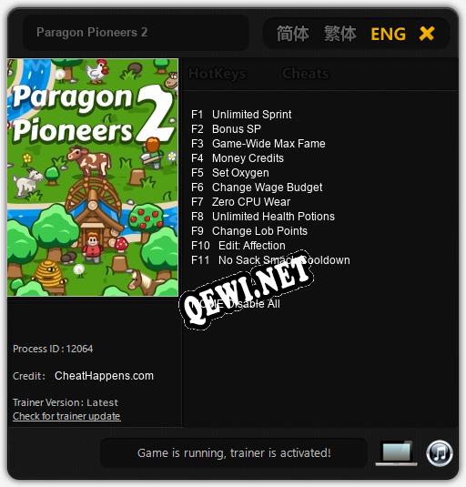 Paragon Pioneers 2: Читы, Трейнер +11 [CheatHappens.com]