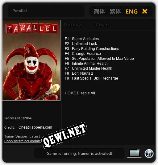 Parallel: Читы, Трейнер +9 [CheatHappens.com]