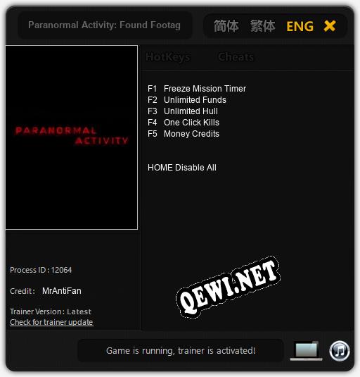 Paranormal Activity: Found Footage: ТРЕЙНЕР И ЧИТЫ (V1.0.54)
