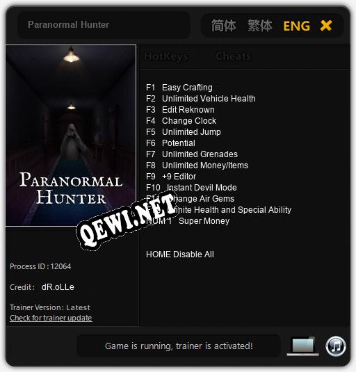 Paranormal Hunter: ТРЕЙНЕР И ЧИТЫ (V1.0.24)