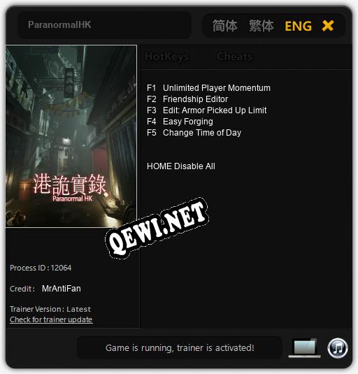 ParanormalHK: ТРЕЙНЕР И ЧИТЫ (V1.0.14)
