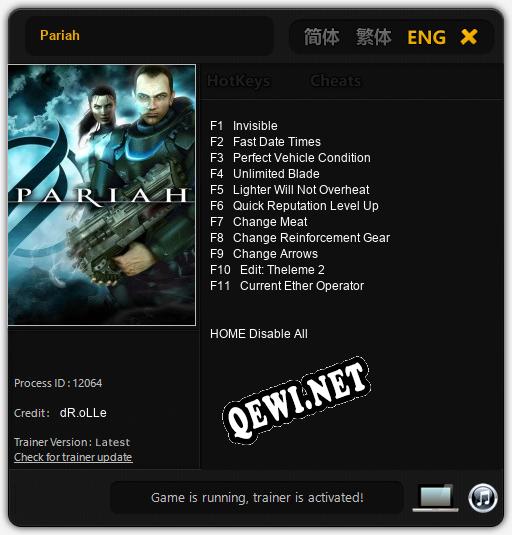 Трейнер для Pariah [v1.0.6]