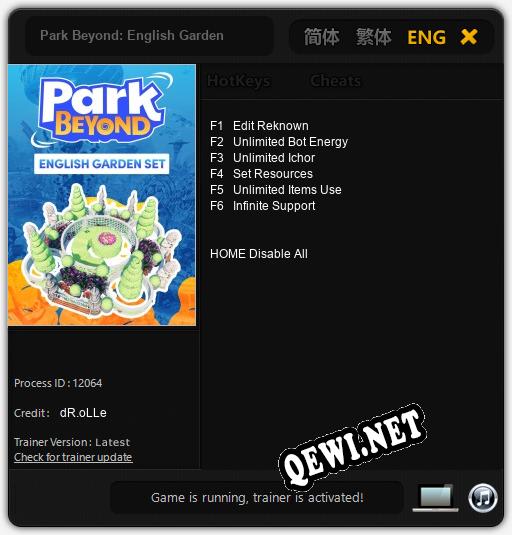 Park Beyond: English Garden: ТРЕЙНЕР И ЧИТЫ (V1.0.55)