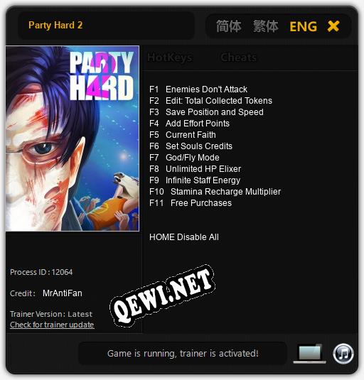 Трейнер для Party Hard 2 [v1.0.1]