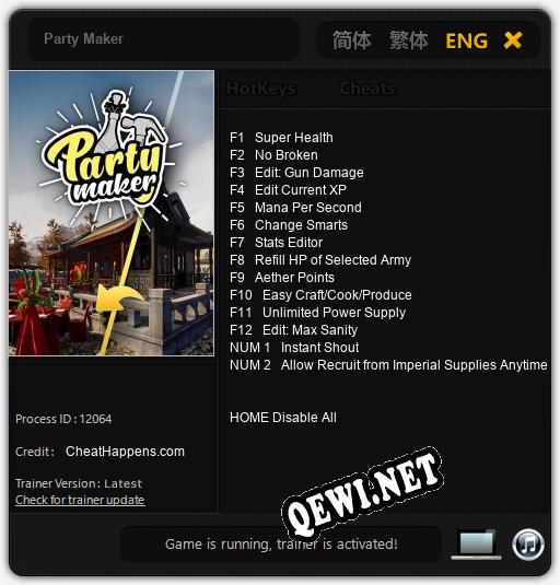 Party Maker: Трейнер +14 [v1.1]
