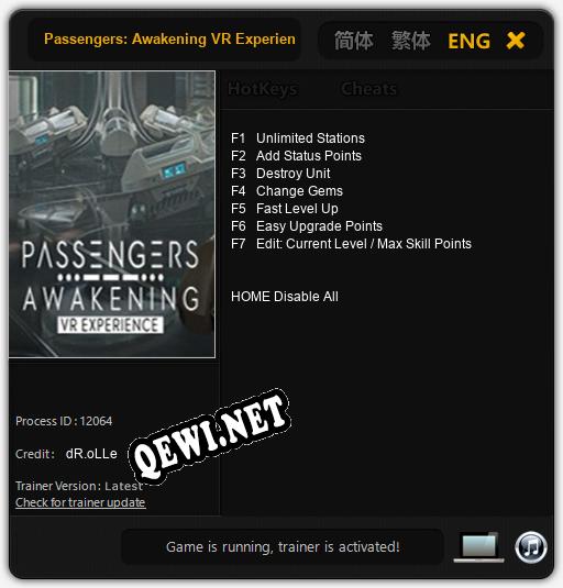 Passengers: Awakening VR Experience: Читы, Трейнер +7 [dR.oLLe]