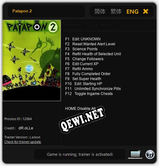 Трейнер для Patapon 2 [v1.0.3]