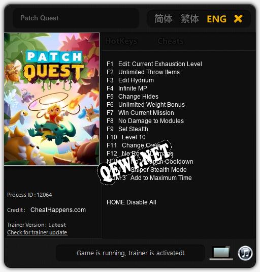 Patch Quest: Читы, Трейнер +15 [CheatHappens.com]