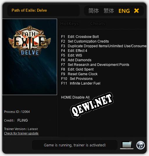 Path of Exile: Delve: ТРЕЙНЕР И ЧИТЫ (V1.0.2)