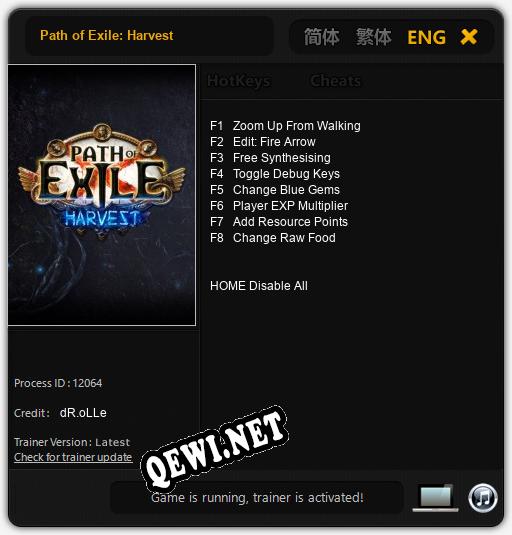 Path of Exile: Harvest: Трейнер +8 [v1.3]