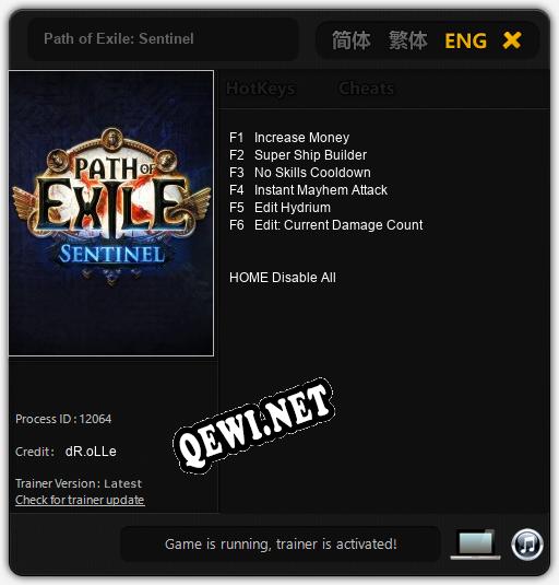 Path of Exile: Sentinel: Читы, Трейнер +6 [dR.oLLe]