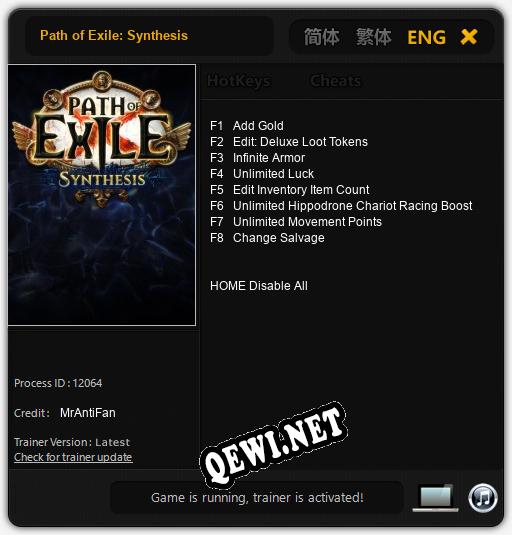 Path of Exile: Synthesis: ТРЕЙНЕР И ЧИТЫ (V1.0.50)
