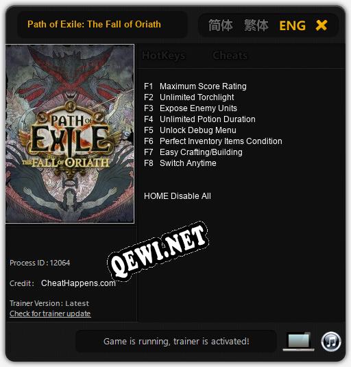 Path of Exile: The Fall of Oriath: ТРЕЙНЕР И ЧИТЫ (V1.0.38)