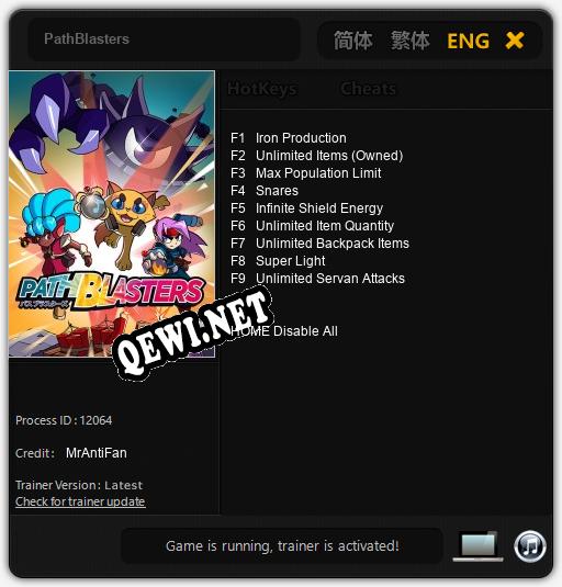 PathBlasters: Трейнер +9 [v1.2]
