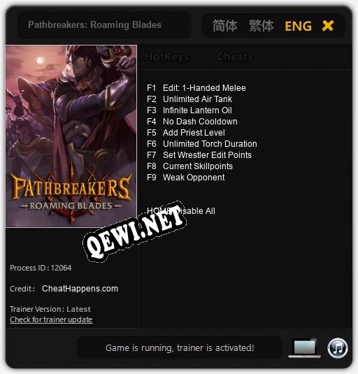 Pathbreakers: Roaming Blades: ТРЕЙНЕР И ЧИТЫ (V1.0.81)