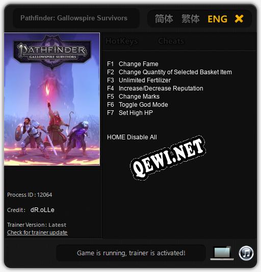 Pathfinder: Gallowspire Survivors: ТРЕЙНЕР И ЧИТЫ (V1.0.40)