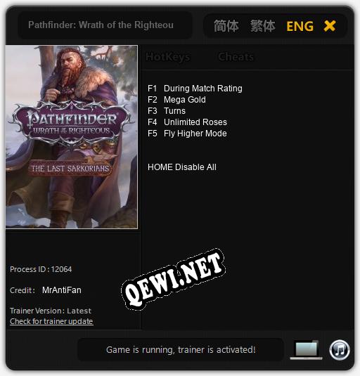 Pathfinder: Wrath of the Righteous The Last Sarkorians: Читы, Трейнер +5 [MrAntiFan]