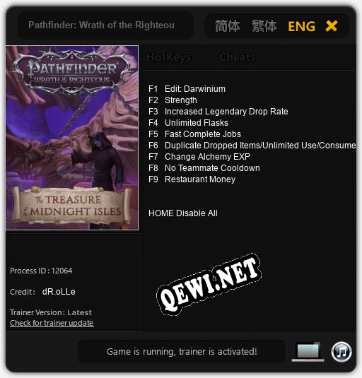 Pathfinder: Wrath of the Righteous The Treasure of the Midnight Isles: Читы, Трейнер +9 [dR.oLLe]