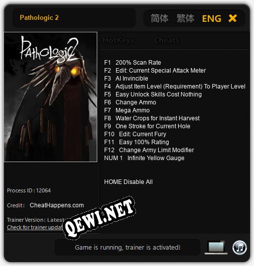Трейнер для Pathologic 2 [v1.0.6]