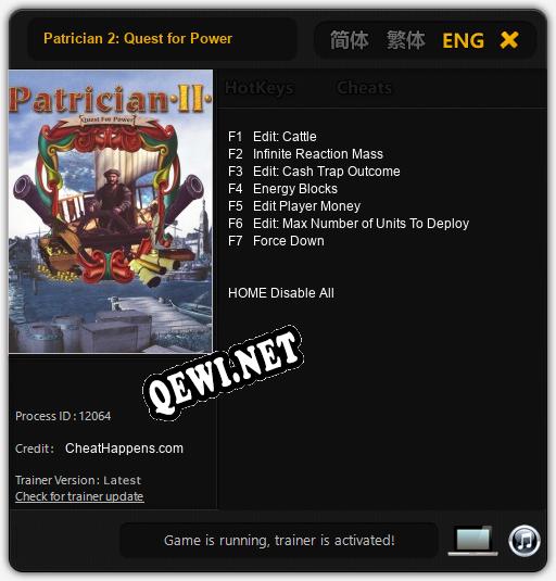 Patrician 2: Quest for Power: Трейнер +7 [v1.6]