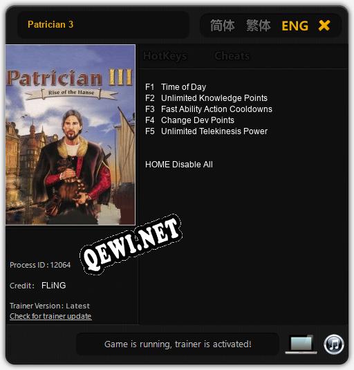 Трейнер для Patrician 3 [v1.0.6]
