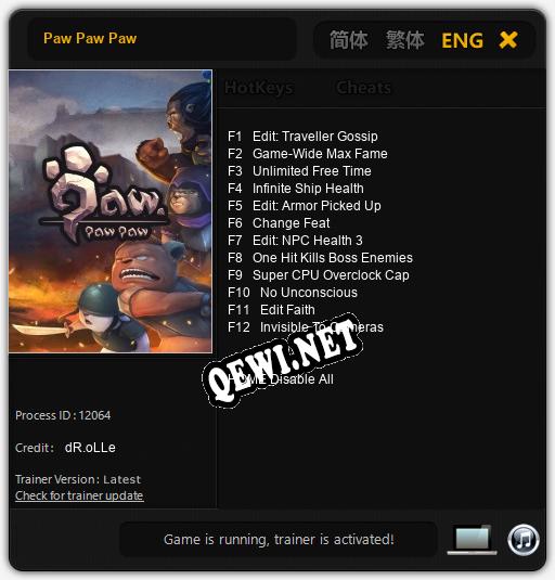 Paw Paw Paw: ТРЕЙНЕР И ЧИТЫ (V1.0.92)