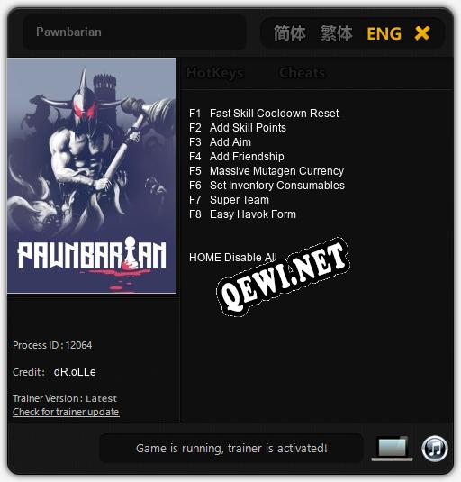 Pawnbarian: Трейнер +8 [v1.9]