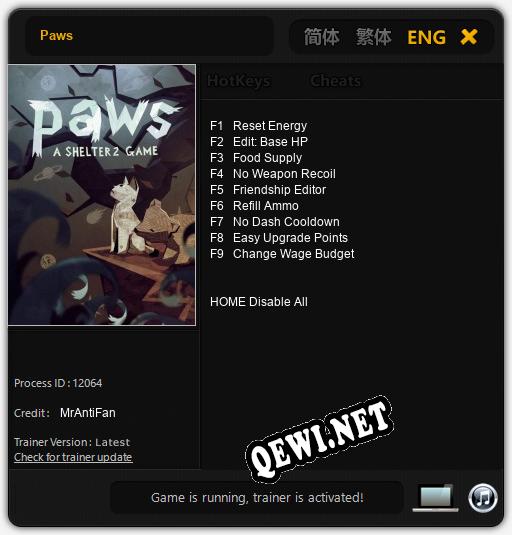 Paws: Читы, Трейнер +9 [MrAntiFan]