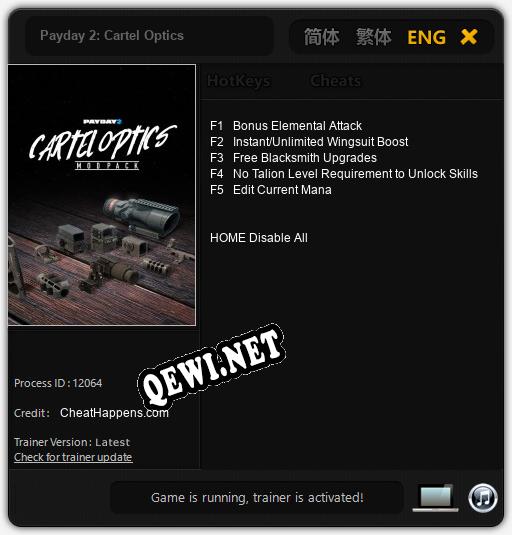 Payday 2: Cartel Optics: Трейнер +5 [v1.8]
