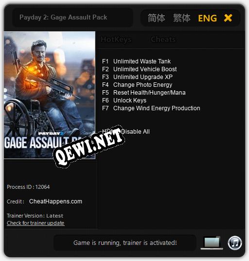Payday 2: Gage Assault Pack: Читы, Трейнер +7 [CheatHappens.com]