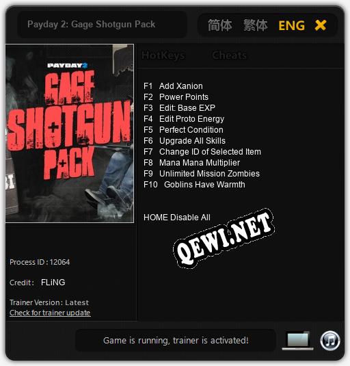 Payday 2: Gage Shotgun Pack: Трейнер +10 [v1.3]