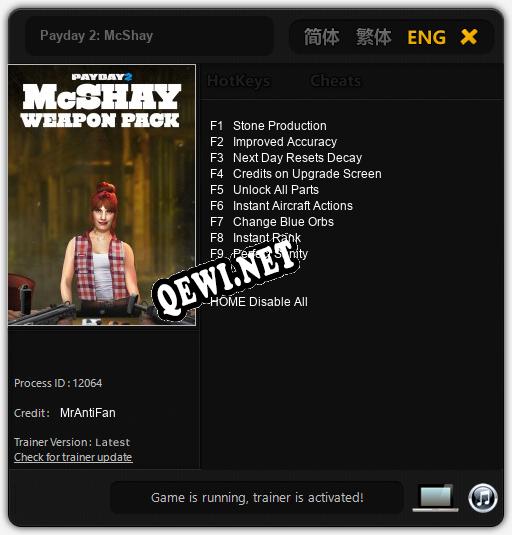 Payday 2: McShay: Читы, Трейнер +9 [MrAntiFan]