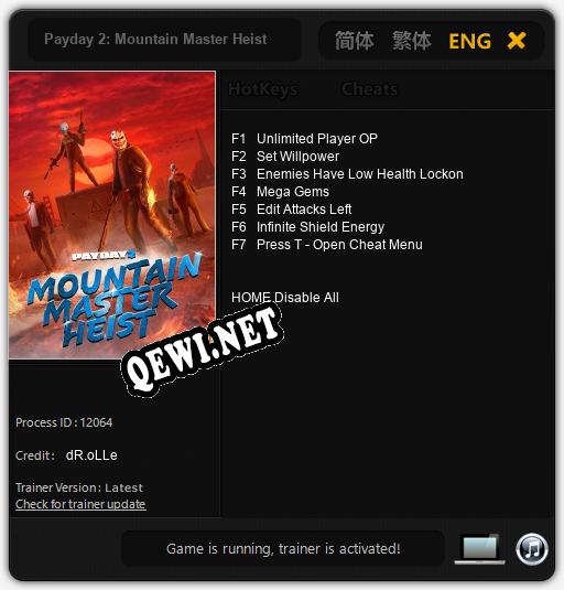 Payday 2: Mountain Master Heist: ТРЕЙНЕР И ЧИТЫ (V1.0.78)