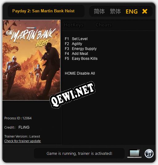 Трейнер для Payday 2: San Martin Bank Heist [v1.0.6]