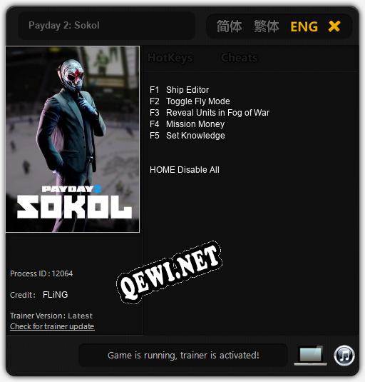 Трейнер для Payday 2: Sokol [v1.0.3]