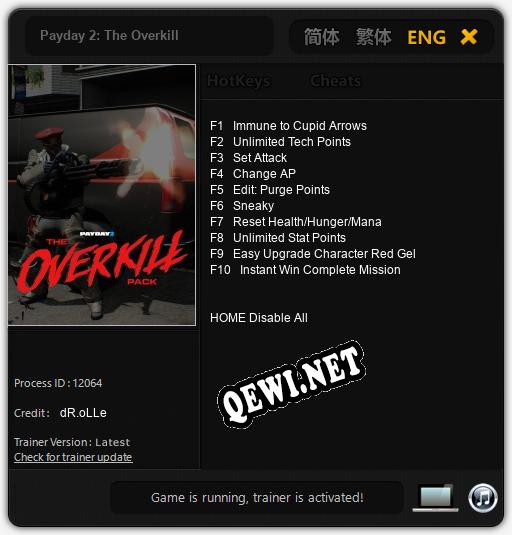 Payday 2: The Overkill: Читы, Трейнер +10 [dR.oLLe]
