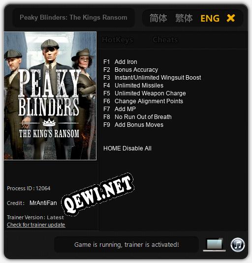 Peaky Blinders: The Kings Ransom: ТРЕЙНЕР И ЧИТЫ (V1.0.35)