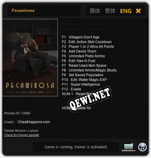 Трейнер для Pecaminosa [v1.0.3]