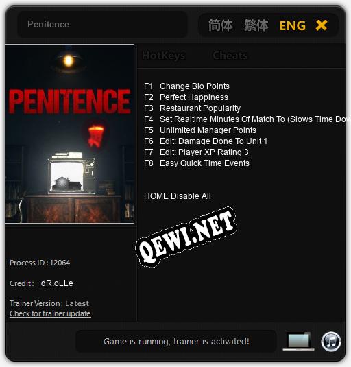 Penitence: Читы, Трейнер +8 [dR.oLLe]