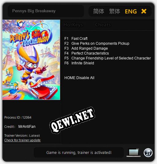 Трейнер для Pennys Big Breakaway [v1.0.6]