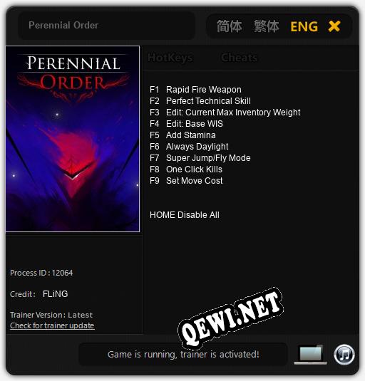Perennial Order: ТРЕЙНЕР И ЧИТЫ (V1.0.68)